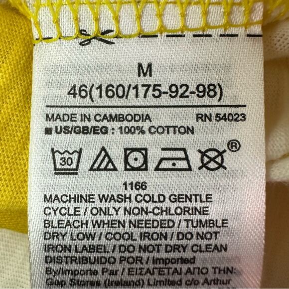 Gap Easy T Yellow White Stripe 100% Cotton Short Sleeve Tee Shirt Top MEDIUM NWT - Picture 13 of 13